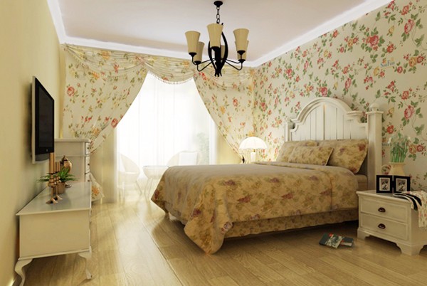 金科天籟城98平米田園風(fēng)格設(shè)計(jì)方案