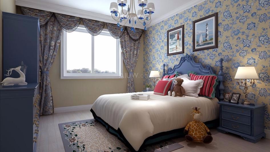 金科天籟城98平米地中海風格設(shè)計方案