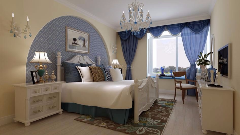 金科天籟城98平米地中海風格設(shè)計方案