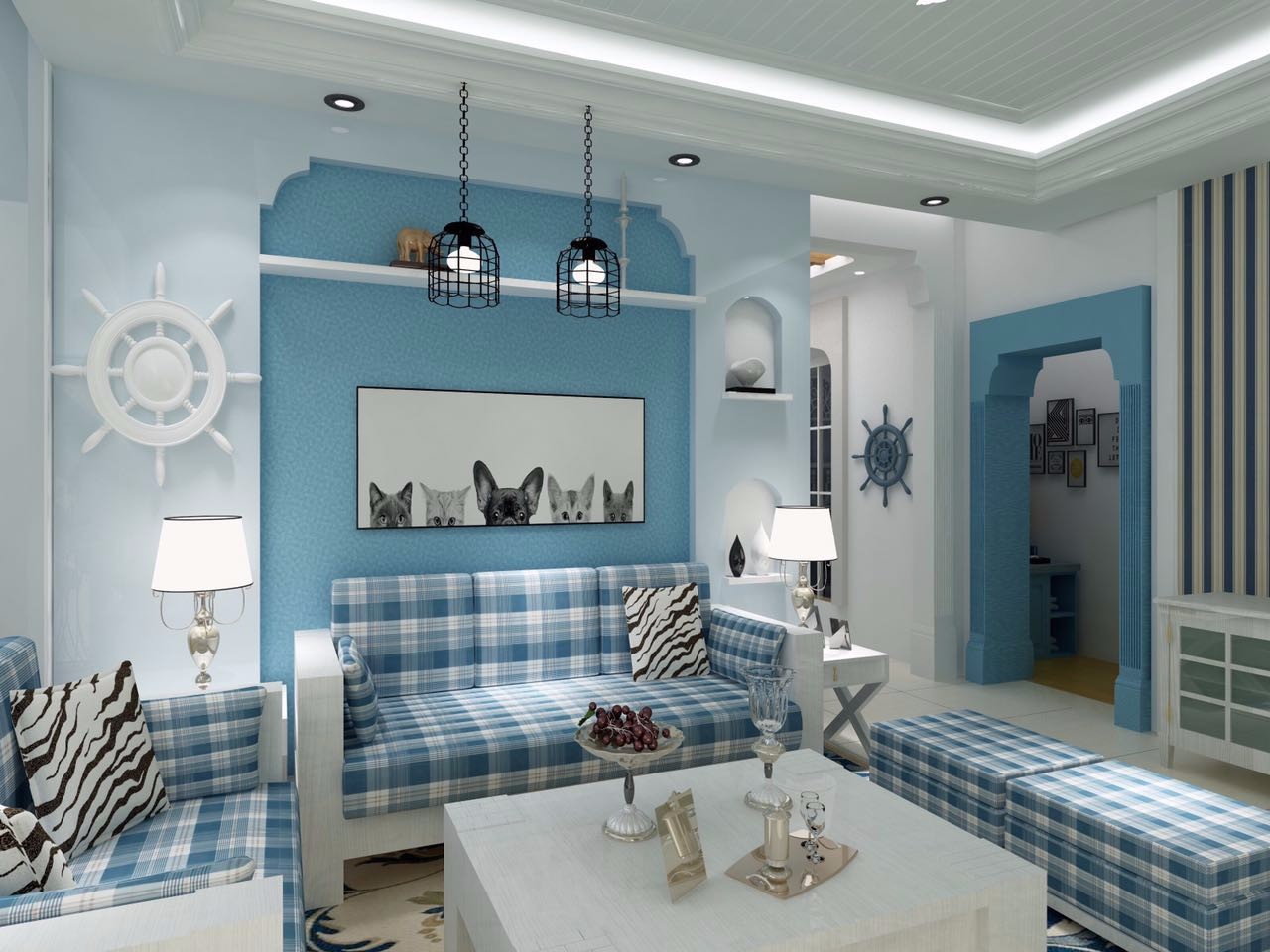 金科天籟城140平米地中海風格設計方案