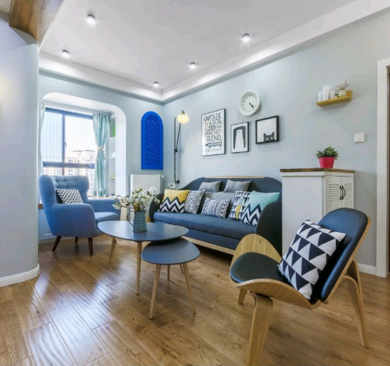 金科天籟城110平米地中海風格設(shè)計方案