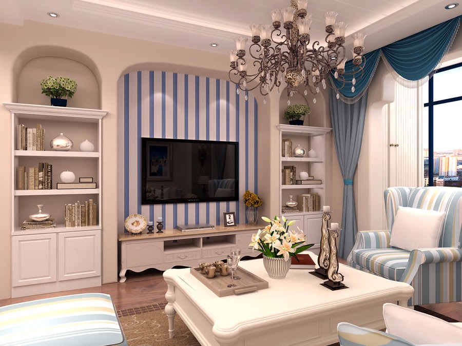 金科天籟城130地中海風(fēng)格設(shè)計(jì)案例