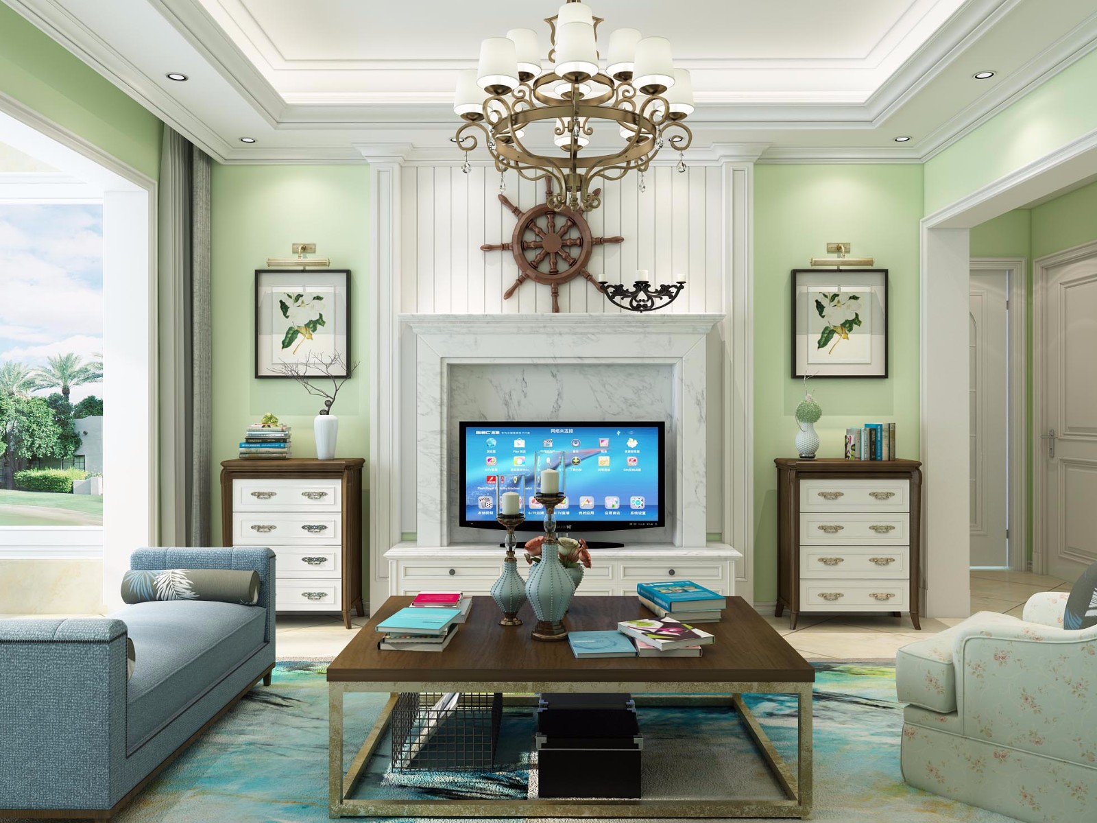 萬象春天89平米田園風(fēng)格設(shè)計(jì)案例