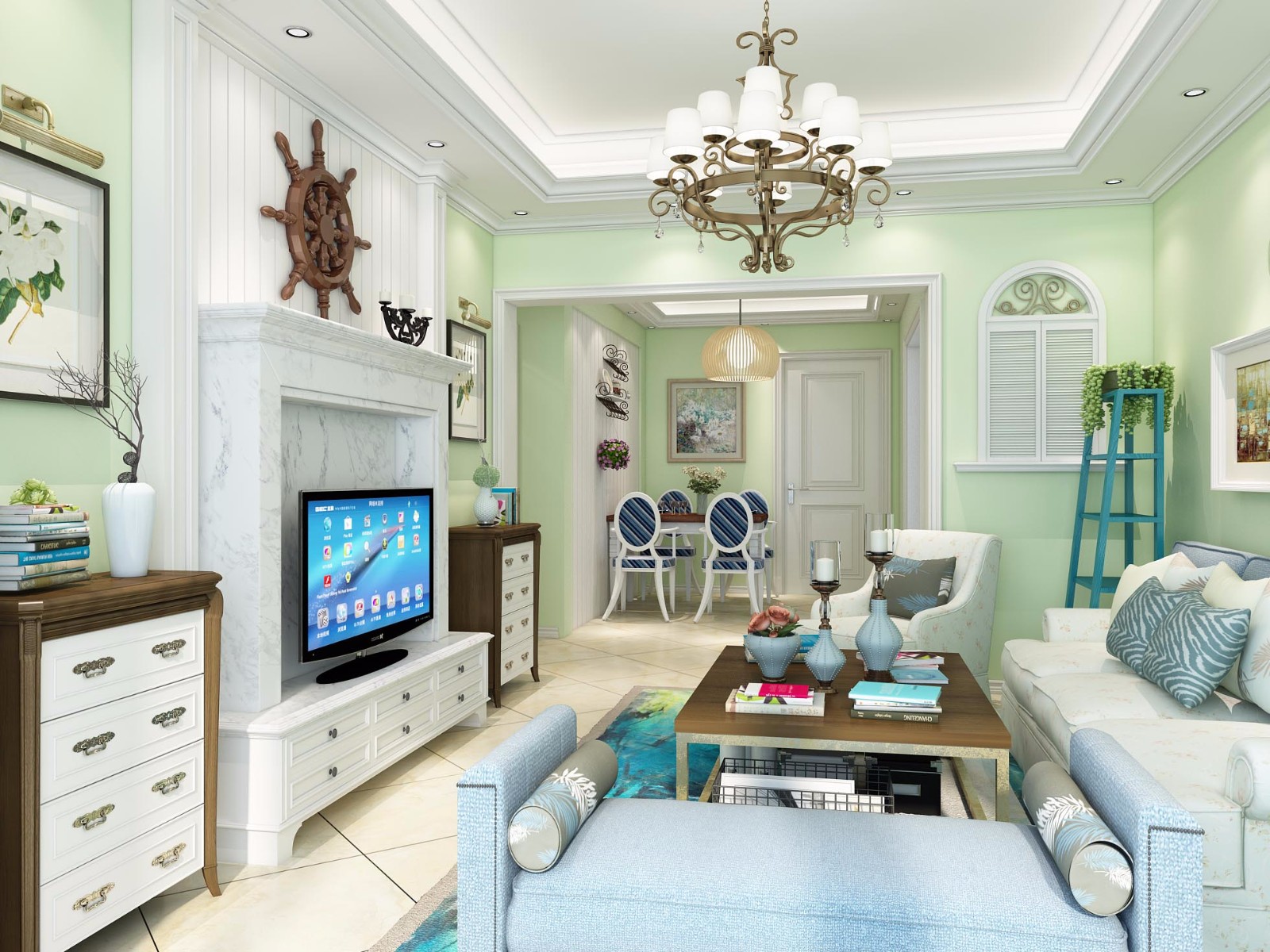 萬象春天89平米田園風(fēng)格設(shè)計(jì)案例