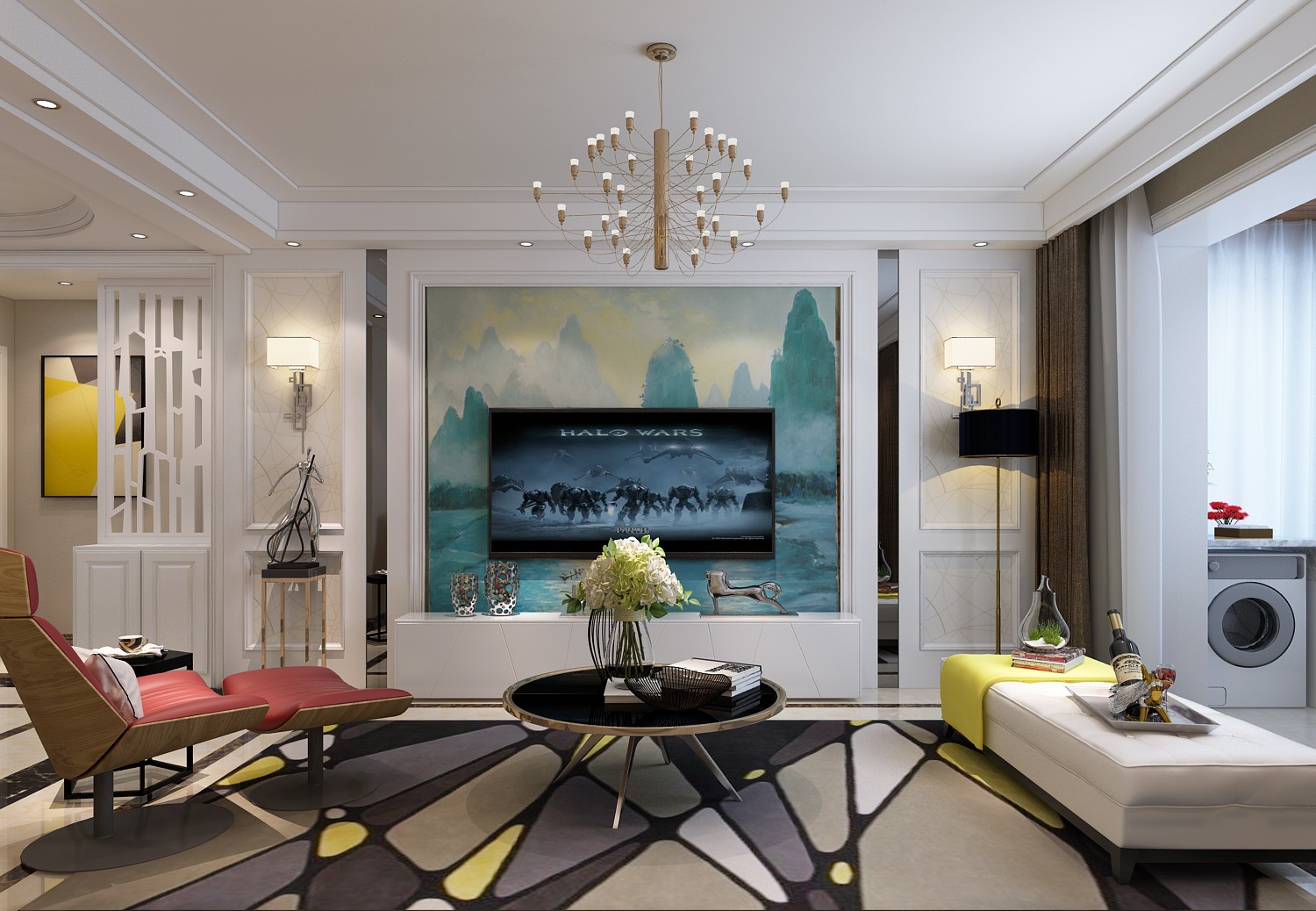 海德堡小區(qū)102平米現(xiàn)代簡約風格設(shè)計案例