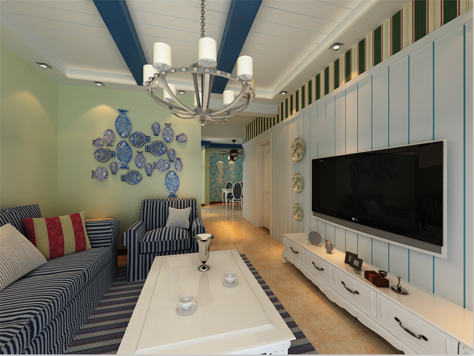 西鐵小區(qū)85平米地中海風(fēng)格設(shè)計案例