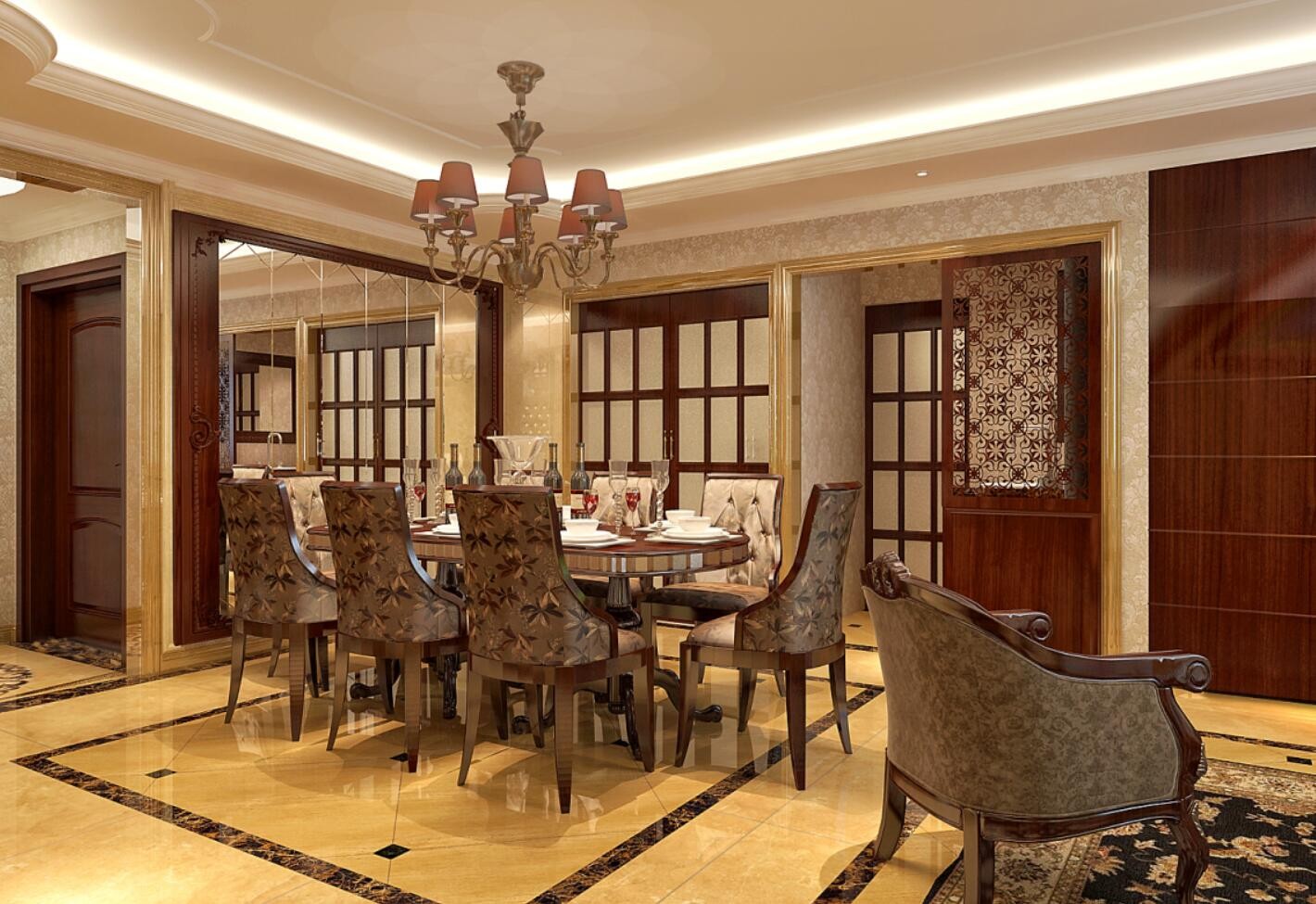 融僑城160平米新古典風(fēng)格設(shè)計(jì)案例