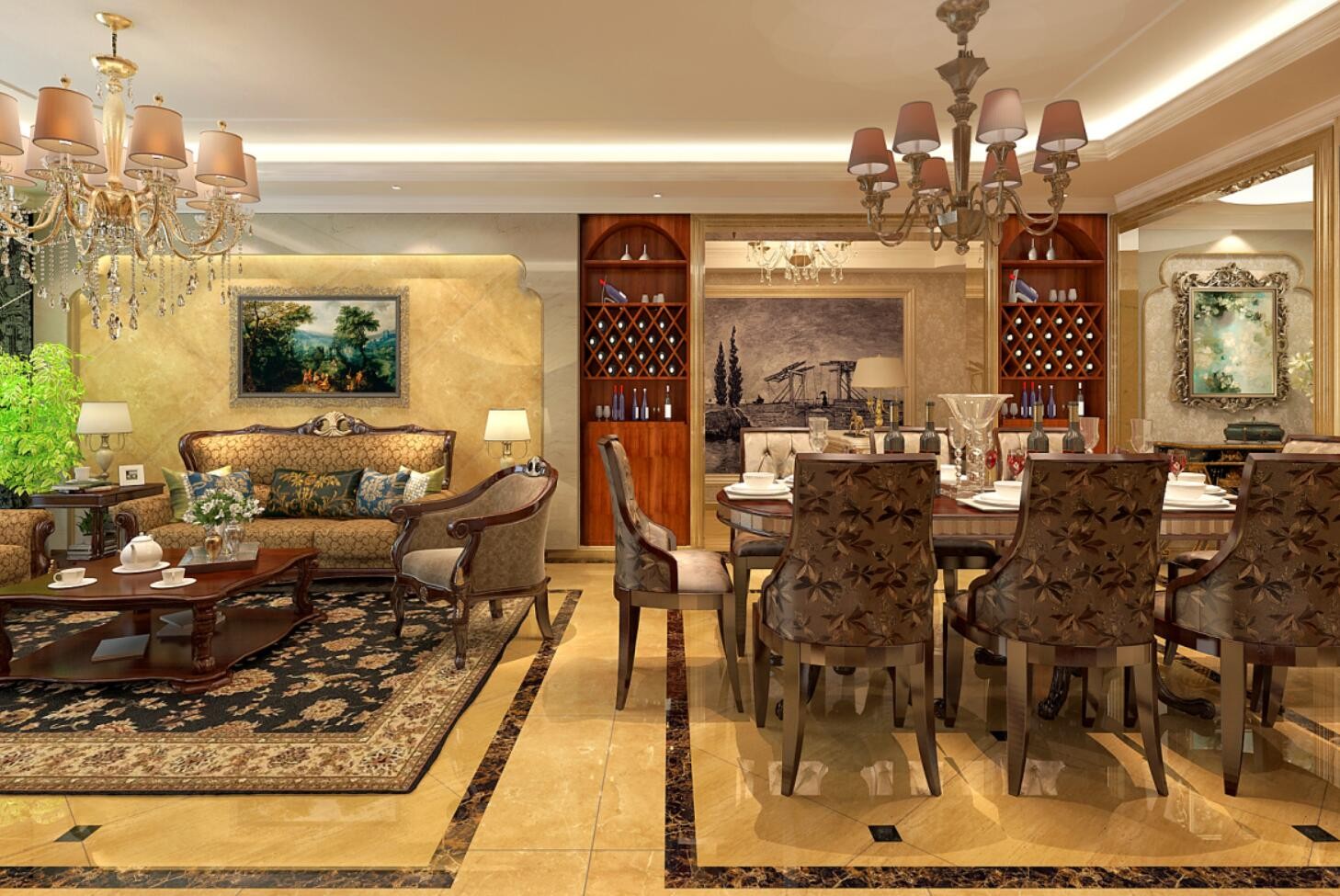 融僑城160平米新古典風(fēng)格設(shè)計(jì)案例