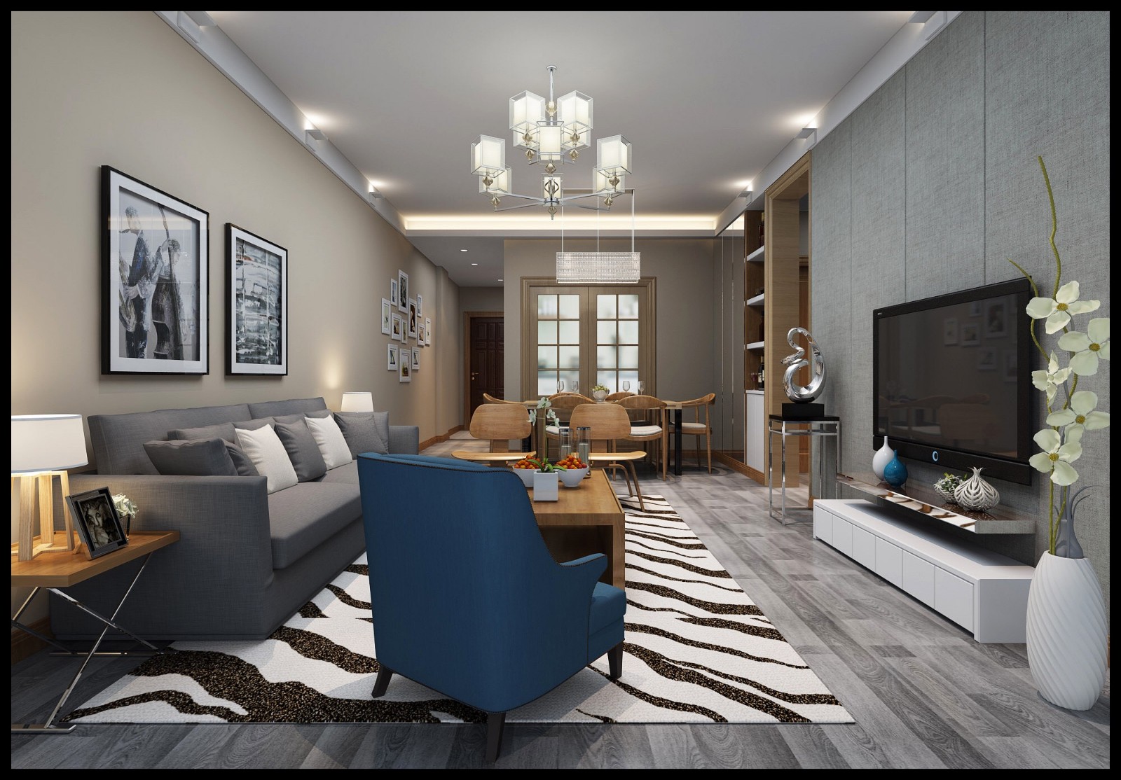 龍湖水晶酈城小區(qū)90平米現(xiàn)代簡約風(fēng)格設(shè)計案例