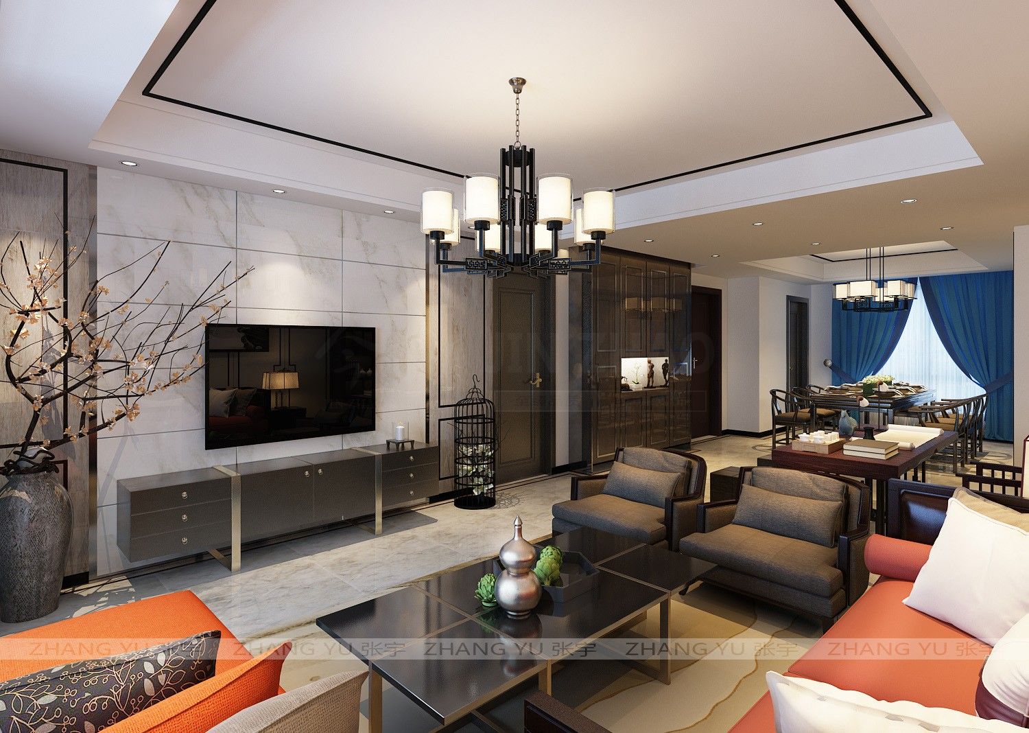 中冶一曲江山160平中式風(fēng)格