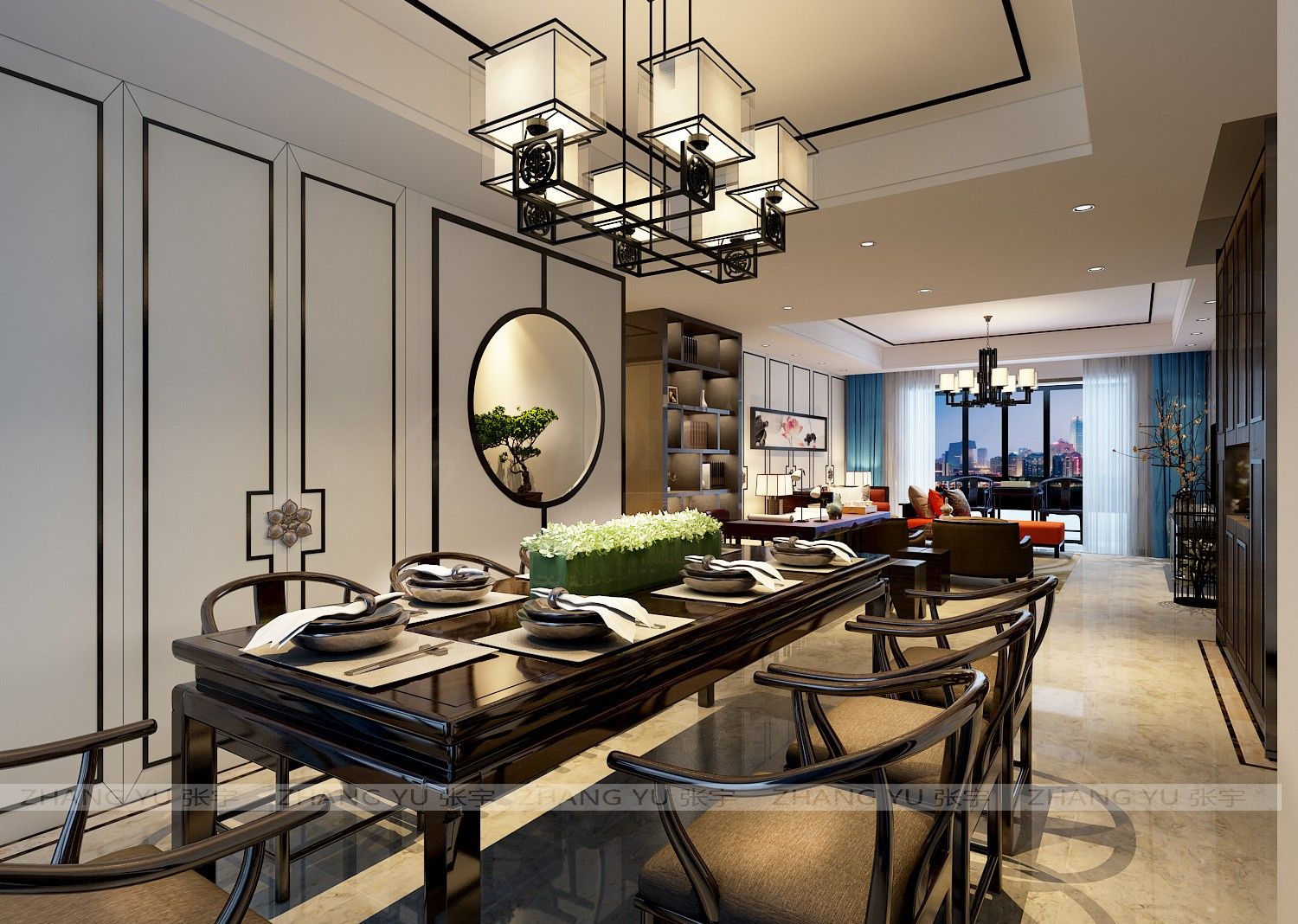 中冶一曲江山160平中式風(fēng)格